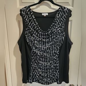 Calvin Klein sleeveless black and white print top 3X